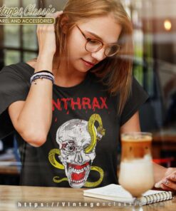Anthrax First Tee Ever Snake Eye Skull Women TShirt