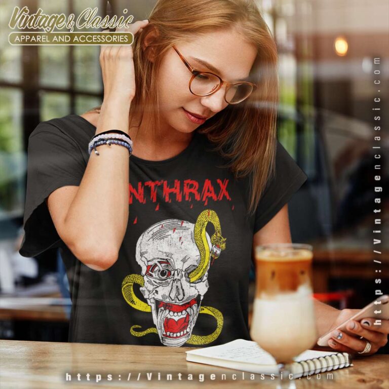 Anthrax First Tee Ever Snake Eye Skull Women TShirt Anthrax First Tee Ever Snake Eye Skull Women TShirt