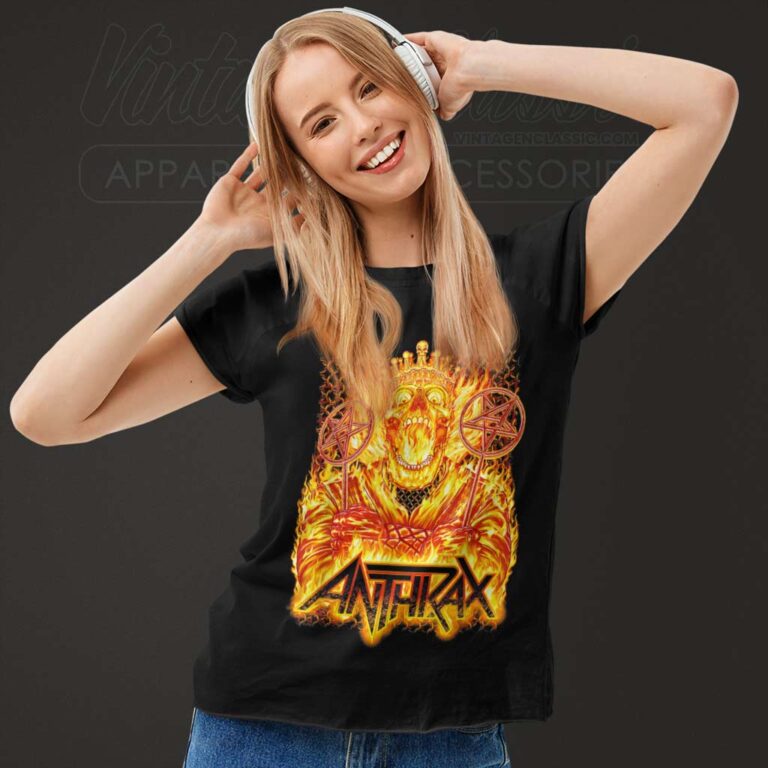 Anthrax Flames Tour Cityback Women TShirt Anthrax Flames Tour Cityback Women TShirt
