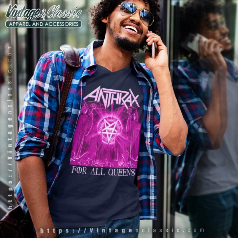 Anthrax For All Queens V Neck TShirt Anthrax For All Queens V Neck TShirt