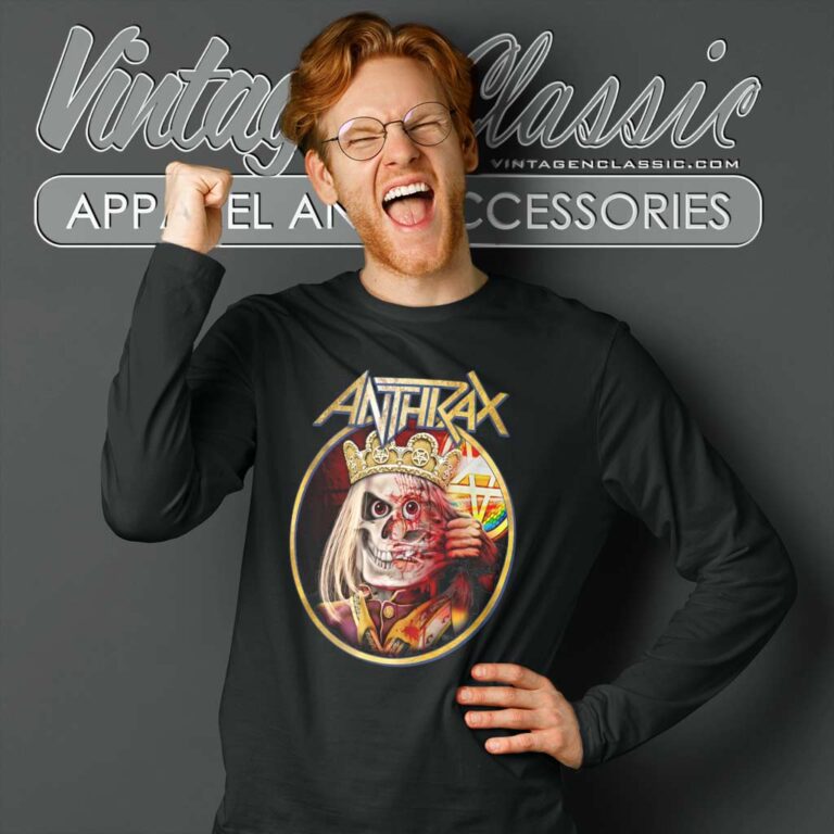Anthrax King Not Man Mask Long Sleeve Tee Anthrax King Not Man Mask Long Sleeve Tee