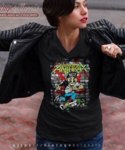 Anthrax Not Skater Guy V Neck TShirt