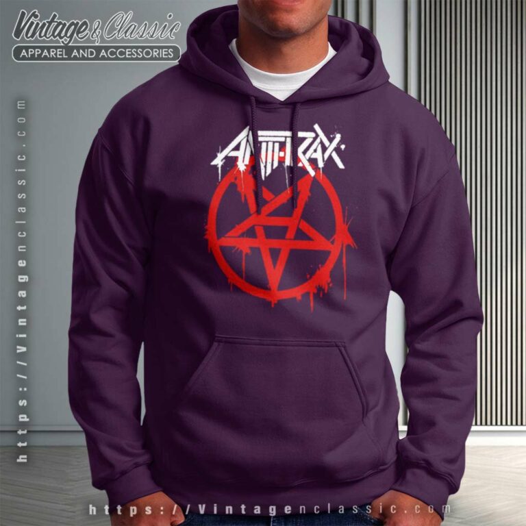 Anthrax Red And White Logo Hoodie Anthrax Red And White Logo Hoodie