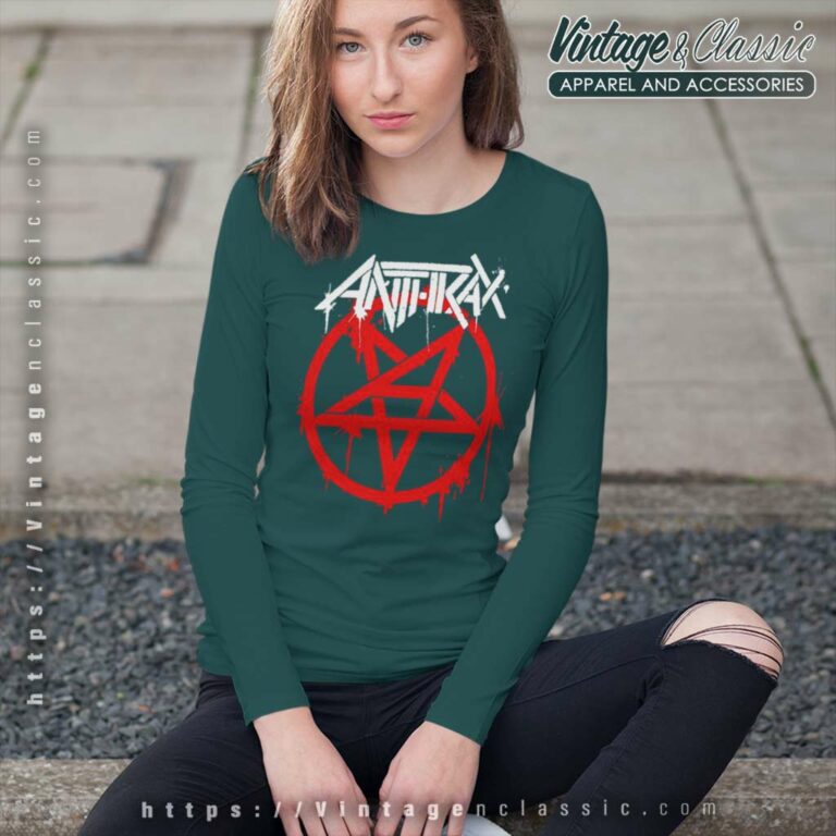 Anthrax Red And White Logo Long Sleeve Tee Anthrax Red And White Logo Long Sleeve Tee