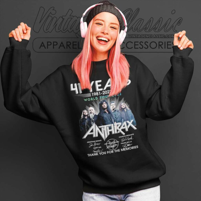 Anthrax Shirt 41 Years 1981 2022 Sweatshirt Anthrax Shirt 41 Years 1981 2022 Sweatshirt