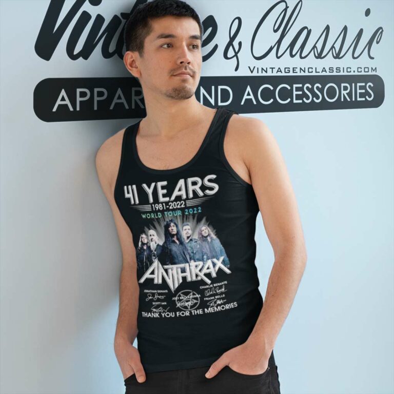 Anthrax Shirt 41 Years 1981 2022 Tank Top Racerback Anthrax Shirt 41 Years 1981 2022 Tank Top Racerback