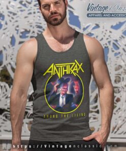 Anthrax Shirt Album Among The Living Yellow Logo Tank Top Racerback