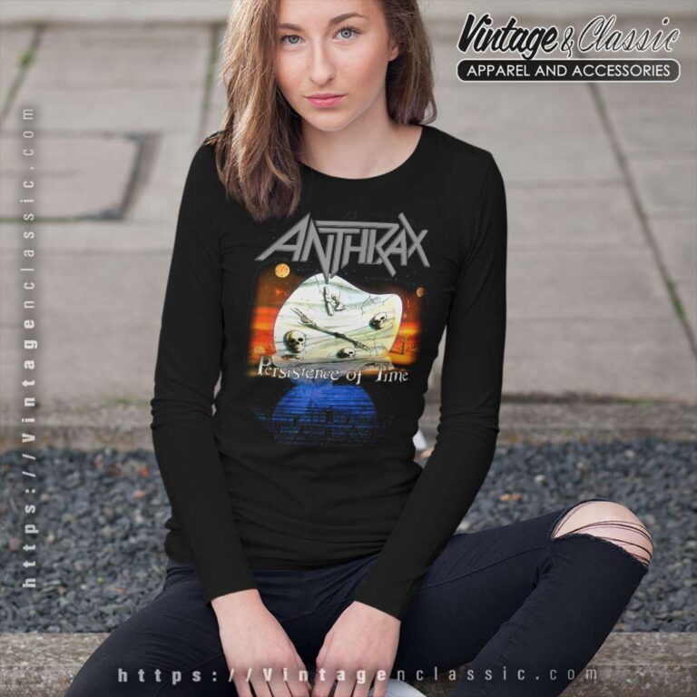 Anthrax Shirt Album Persistence Of Time 30th Anniversary Long Sleeve Tee Anthrax Shirt Album Persistence Of Time 30th Anniversary Long Sleeve Tee