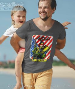 Anthrax Shirt I Am The Law V Neck TShirt