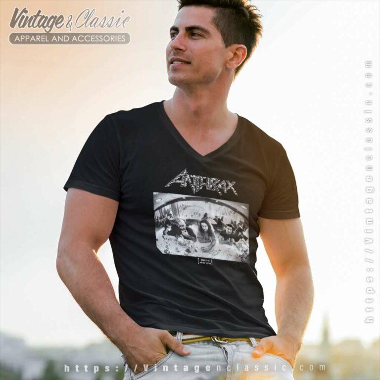 Anthrax Shirt Sound Of White Noise V Neck TShirt Anthrax Shirt Sound Of White Noise V Neck TShirt