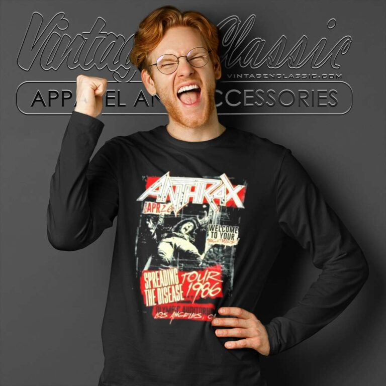 Anthrax Shirt Spreading The Disease Tour Long Sleeve Tee Anthrax Shirt Spreading The Disease Tour Long Sleeve Tee