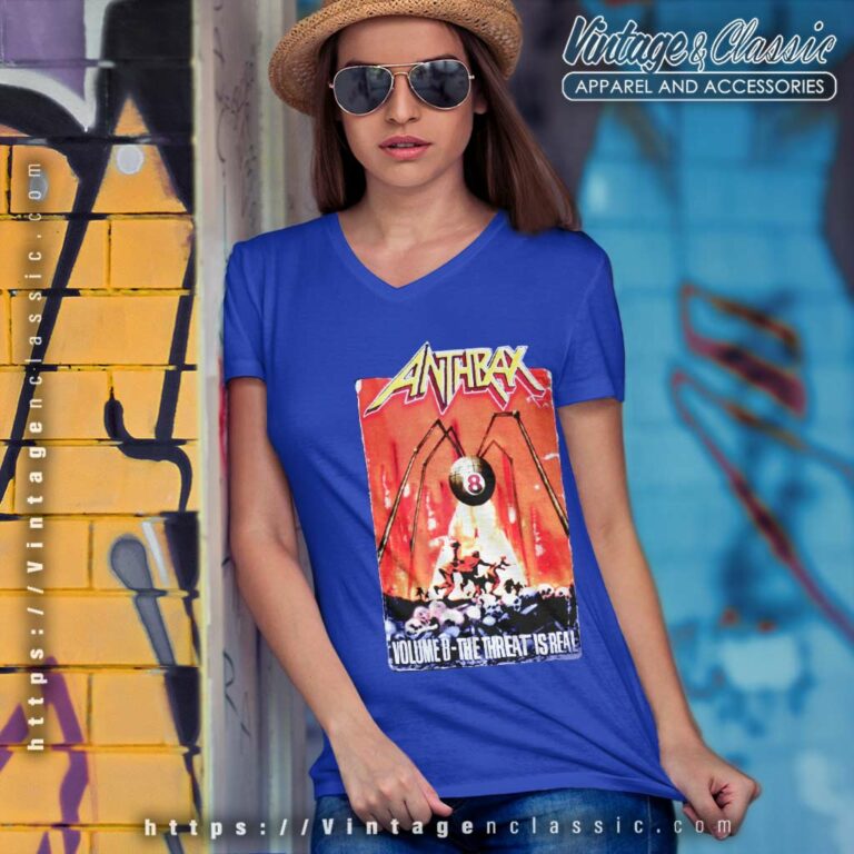 Anthrax Shirt Volume 8 The Threat Is Real V Neck TShirt Anthrax Shirt Volume 8 The Threat Is Real V Neck TShirt