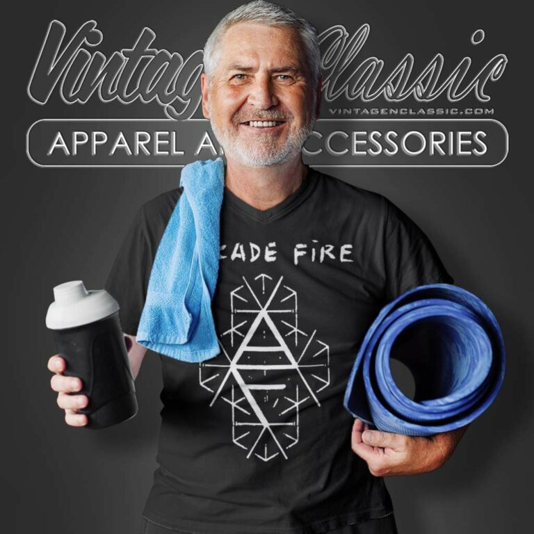 Arcade Fire Graphic Logo V Neck TShirt Arcade Fire Graphic Logo V Neck TShirt