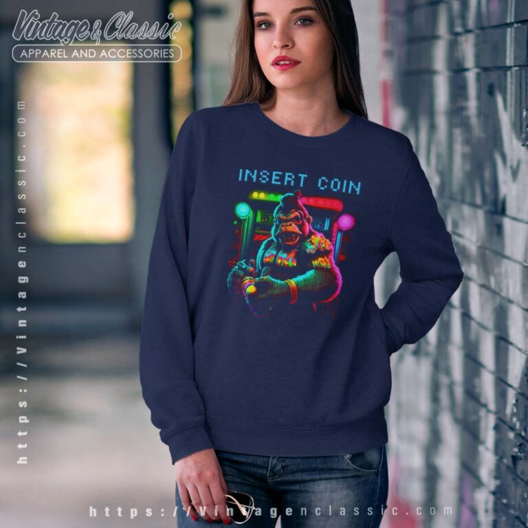 Arcade Monkey Insert Coin Donky Kong Sweatshirt Arcade Monkey Insert Coin Donky Kong Sweatshirt