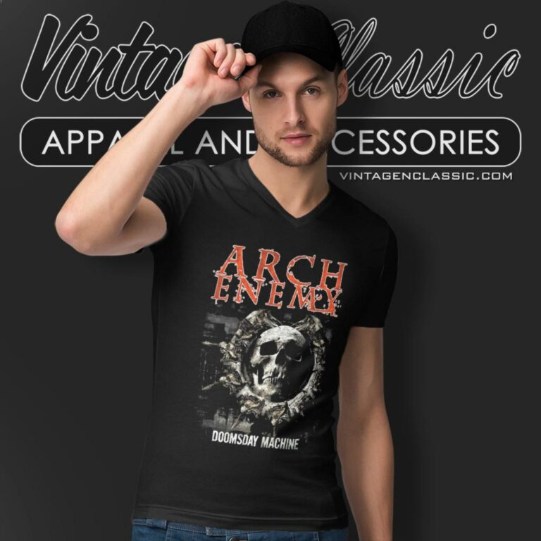 Arch Enemy Doomsday Machine V Neck TShirt Arch Enemy Doomsday Machine V Neck TShirt