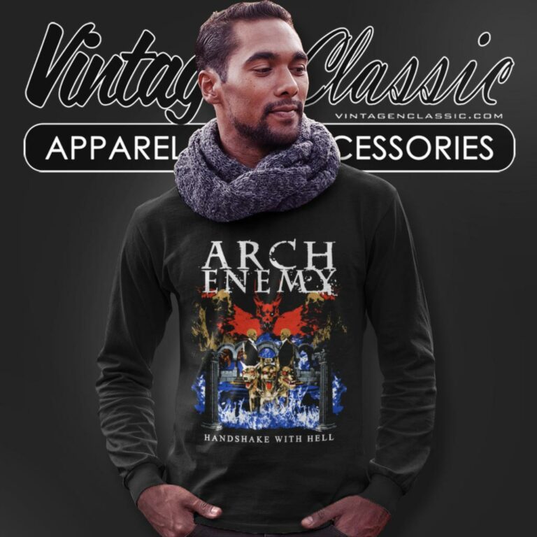 Arch Enemy Shirt Handshake With Hell Long Sleeve Tee Arch Enemy Shirt Handshake With Hell Long Sleeve Tee