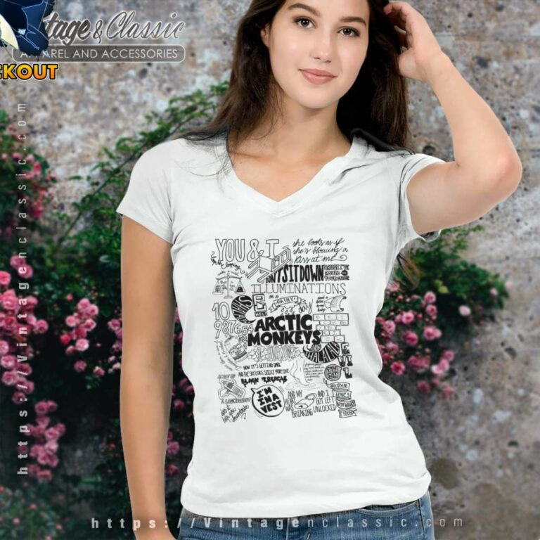 Arctic Monkeys Lyrics V Neck TShirt Arctic Monkeys Lyrics V Neck TShirt