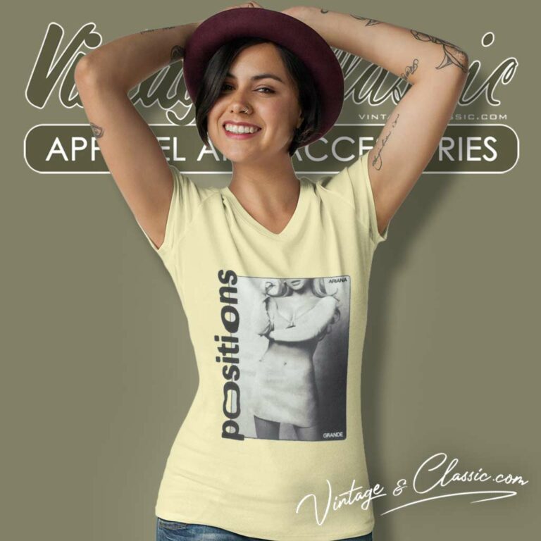 Ariana Grande Positions Album V Neck TShirt Ariana Grande Positions Album V Neck TShirt