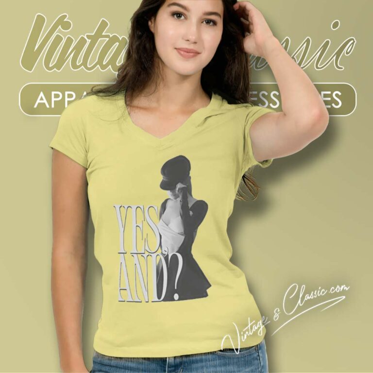 Ariana Grande Yes And V Neck TShirt 1 Ariana Grande Yes And V Neck TShirt 1
