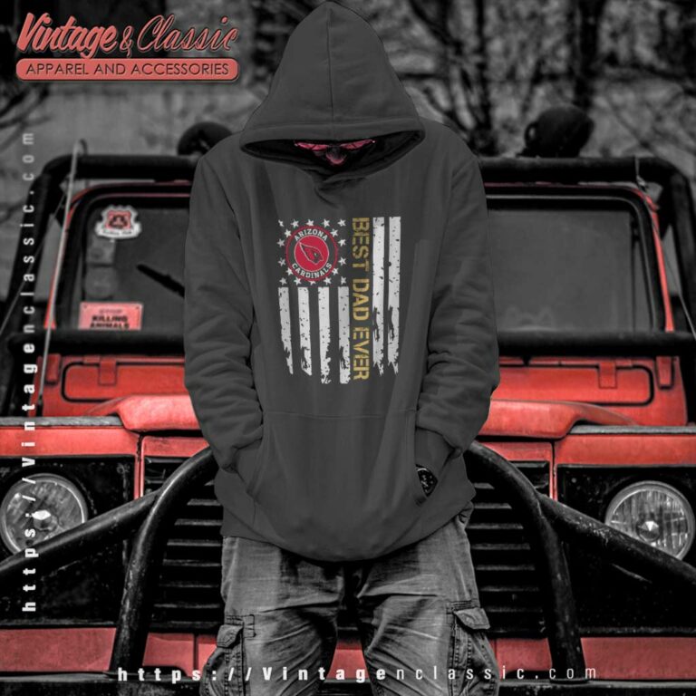Arizona Cardinals Best Dad Ever American Flag Hoodie Arizona Cardinals Best Dad Ever American Flag Hoodie