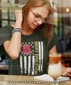 Arizona Cardinals Best Dad Ever American Flag Women TShirt