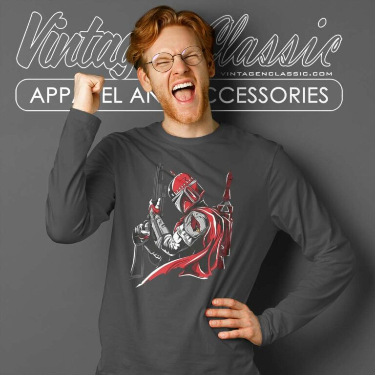 Arizona Cardinals Boba Fett Star Wars Long Sleeve Tee Arizona Cardinals Boba Fett Star Wars Long Sleeve Tee