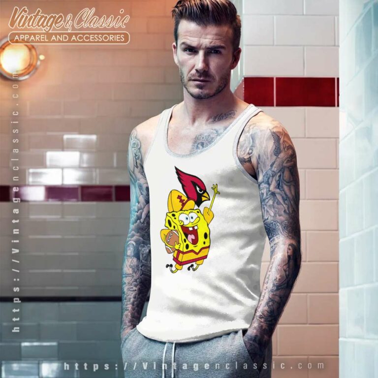 Arizona Cardinals Football Spongebob Tank Top Racerback Arizona Cardinals Football Spongebob Tank Top Racerback