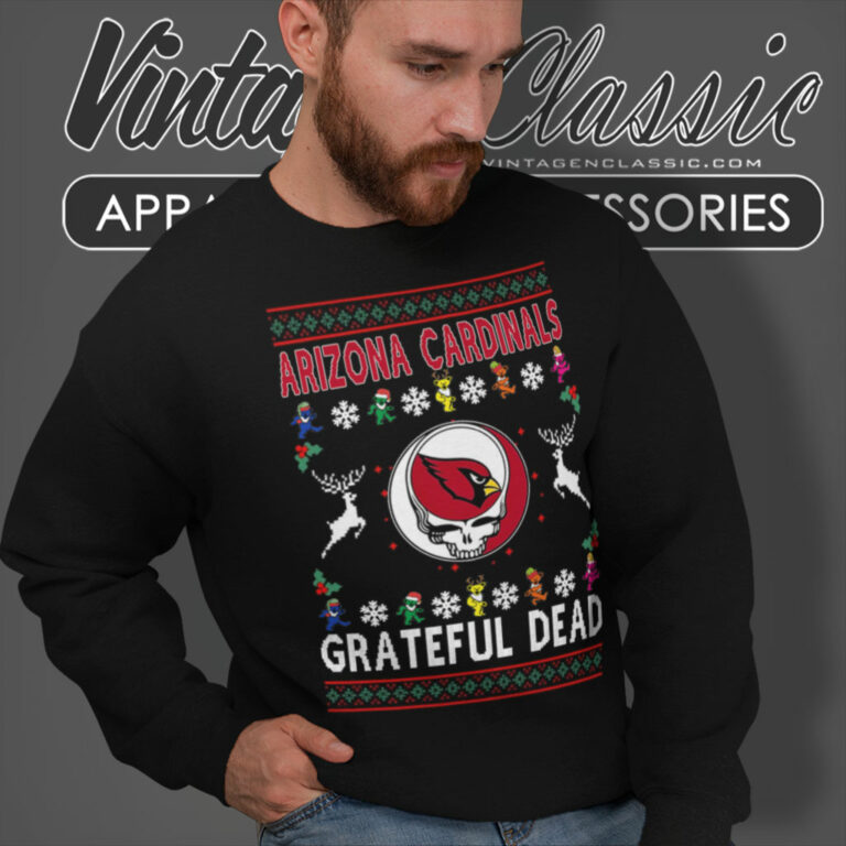 Arizona Cardinals Grateful Dead Ugly Christmas Sweatshirt Arizona Cardinals Grateful Dead Ugly Christmas Sweatshirt