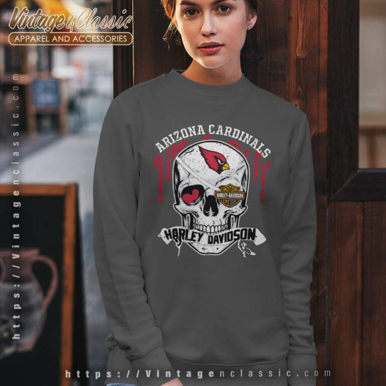 Arizona Cardinals Harley Davidson Skull Sweatshirt Arizona Cardinals Harley Davidson Skull Sweatshirt