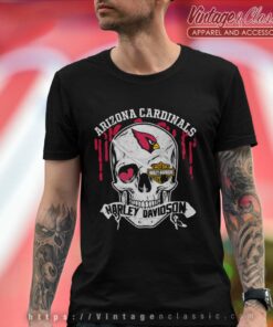 Arizona Cardinals Harley Davidson Skull T Shirt