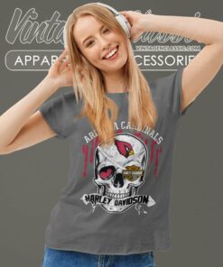 Arizona Cardinals Harley Davidson Skull Women TShirt