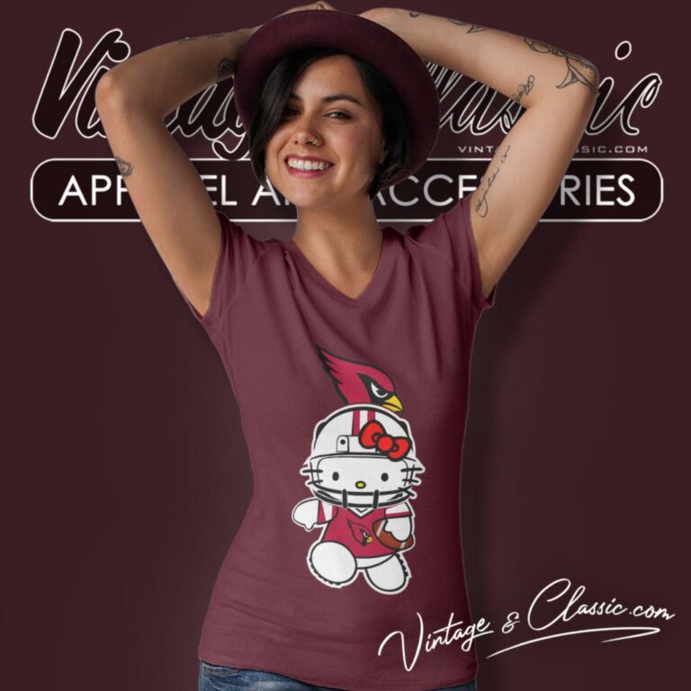 Arizona Cardinals Hello Kitty V Neck TShirt Arizona Cardinals Hello Kitty V Neck TShirt
