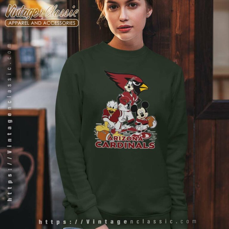 Arizona Cardinals Mickey Mouse Donald Duck Goofy Sweatshirt Arizona Cardinals Mickey Mouse Donald Duck Goofy Sweatshirt