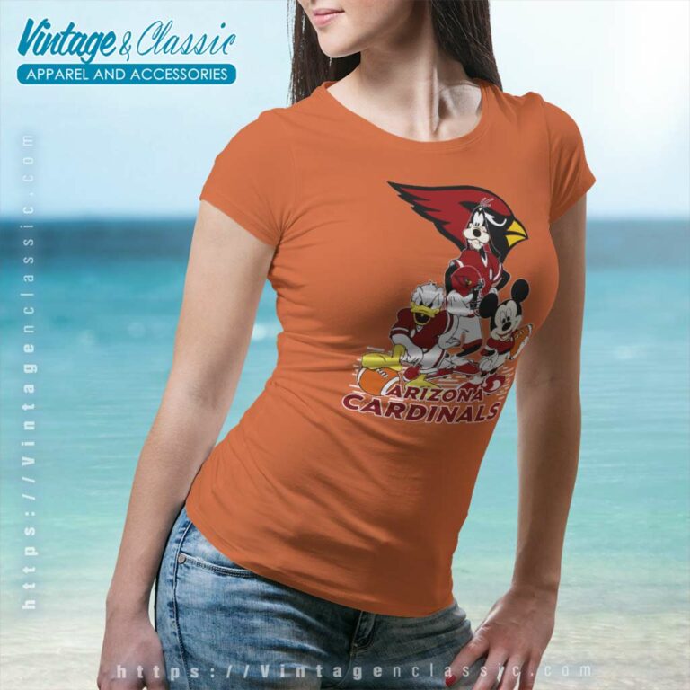 Arizona Cardinals Mickey Mouse Donald Duck Goofy Women TShirt Arizona Cardinals Mickey Mouse Donald Duck Goofy Women TShirt