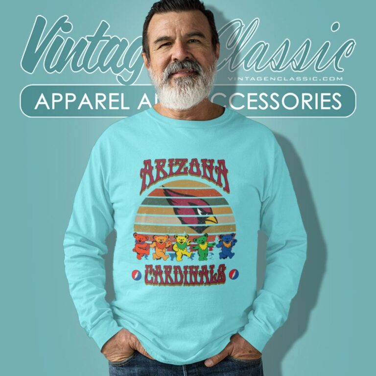 Arizona Cardinals Nfl Grateful Dancing Bears Retro Long Sleeve Tee Arizona Cardinals Nfl Grateful Dancing Bears Retro Long Sleeve Tee