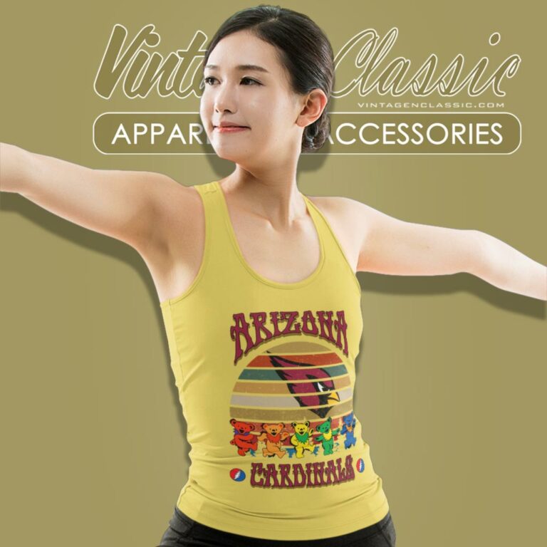 Arizona Cardinals Nfl Grateful Dancing Bears Retro Tank Top Racerback Arizona Cardinals Nfl Grateful Dancing Bears Retro Tank Top Racerback