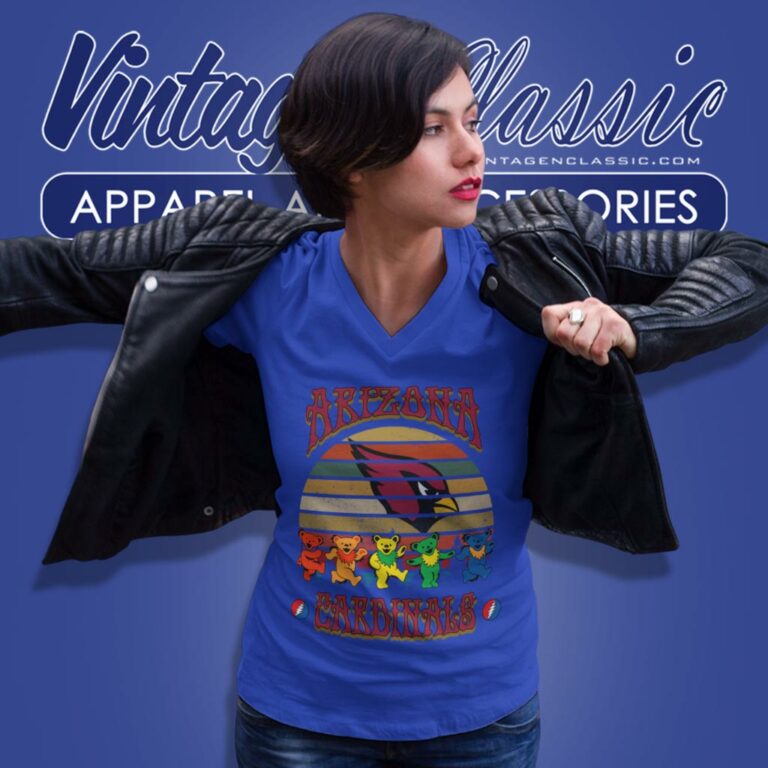 Arizona Cardinals Nfl Grateful Dancing Bears Retro V Neck TShirt Arizona Cardinals Nfl Grateful Dancing Bears Retro V Neck TShirt