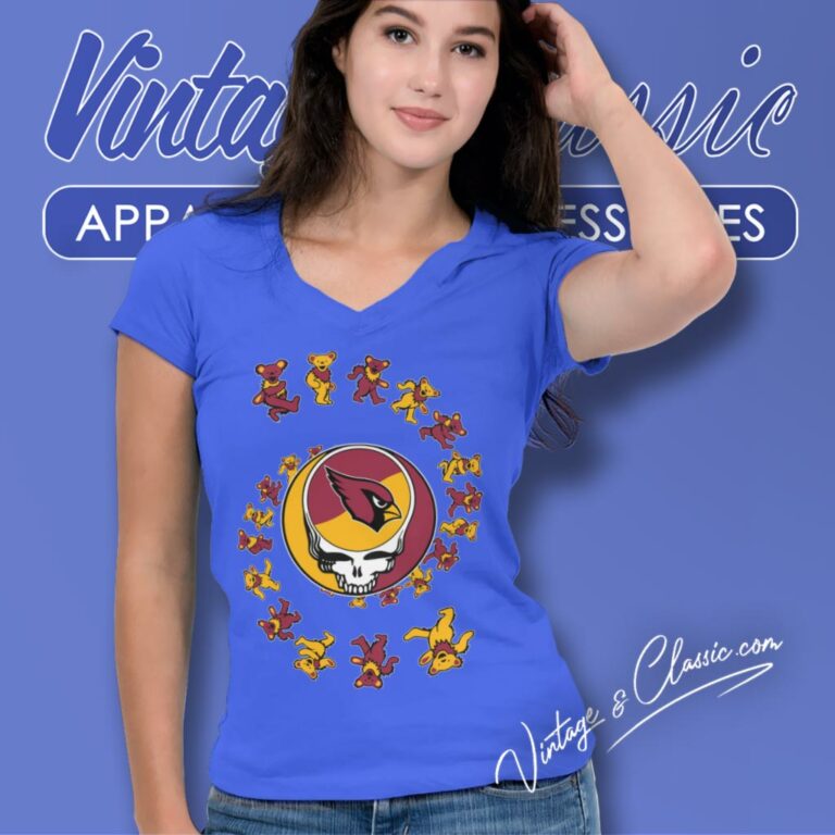 Arizona Cardinals Nfl Grateful Dancing Bears V Neck TShirt Arizona Cardinals Nfl Grateful Dancing Bears V Neck TShirt