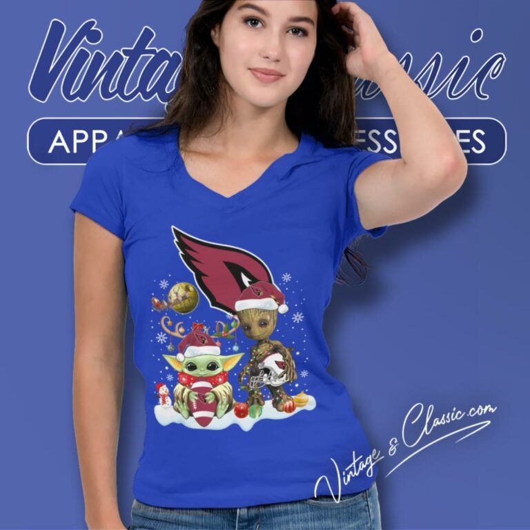 Arizona Cardinals Shirt Baby Yoda And Groot Santa Christmas V Neck TShirt Arizona Cardinals Shirt Baby Yoda And Groot Santa Christmas V Neck TShirt