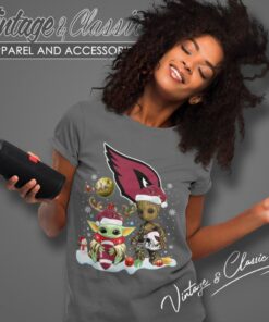 Arizona Cardinals Shirt Baby Yoda And Groot Santa Christmas 6 Arizona Cardinals Shirt Baby Yoda And Groot Santa Christmas Women T Shirt