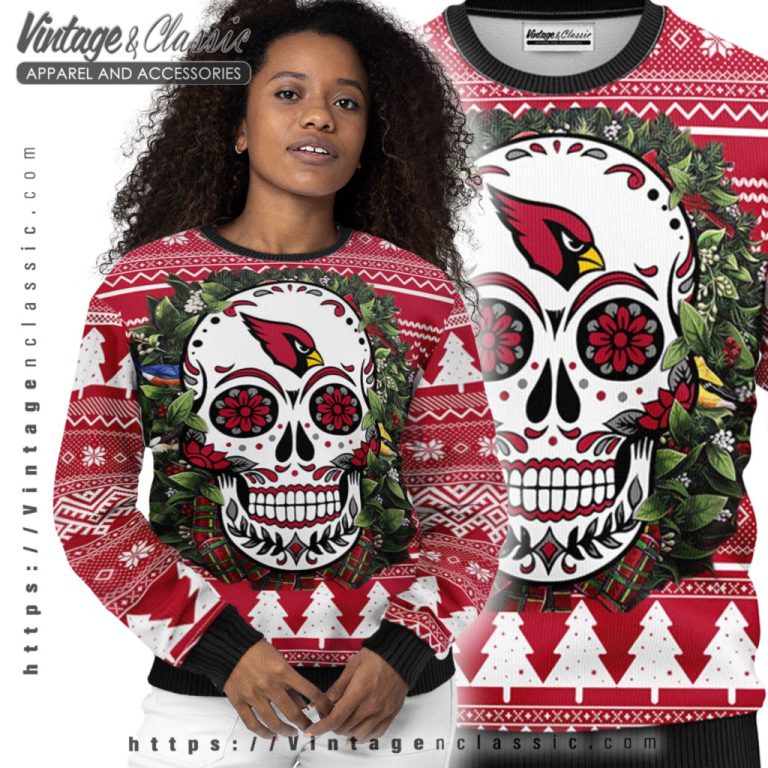 Arizona Cardinals Skull Ugly Christmas Sweater Women Ugly Sweater Arizona Cardinals Skull Ugly Christmas Sweater Women Ugly Sweater