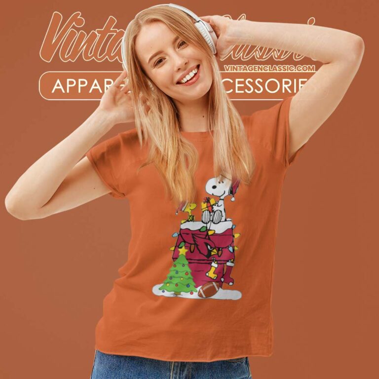 Arizona Cardinals Snoopy Christmas Women TShirt Arizona Cardinals Snoopy Christmas Women TShirt