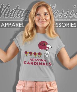 Arizona Cardinals Snoopy Woodstock Team Walking Women T shirt