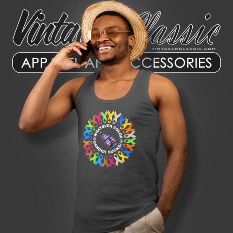 Arizona Cardinals Whatever Color Cancer Sucks Tank Top Racerback Arizona Cardinals Whatever Color Cancer Sucks Tank Top Racerback