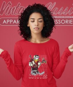 Arizona Coyotes Donald Duck Hockey Shirt Long Sleeve Tee