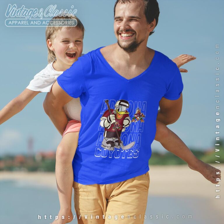 Arizona Coyotes Donald Duck Hockey Shirt V Neck TShirt Arizona Coyotes Donald Duck Hockey Shirt V Neck TShirt