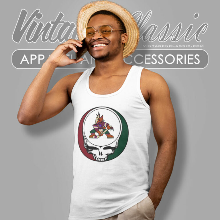Arizona Coyotes Grateful Dead Steal Your Face Tank Top Racerback Arizona Coyotes Grateful Dead Steal Your Face Tank Top Racerback