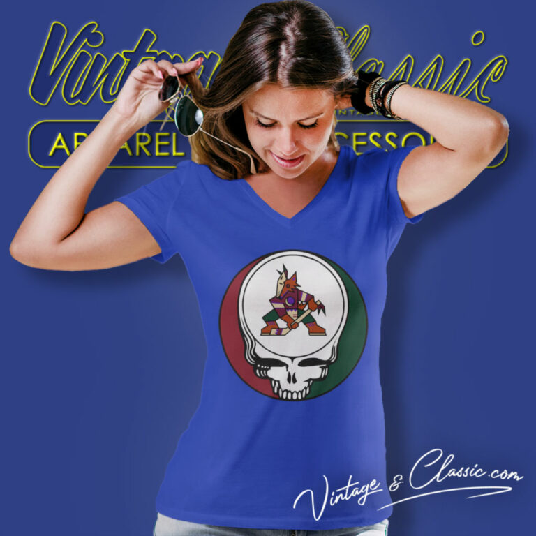 Arizona Coyotes Grateful Dead Steal Your Face V Neck TShirt Arizona Coyotes Grateful Dead Steal Your Face V Neck TShirt