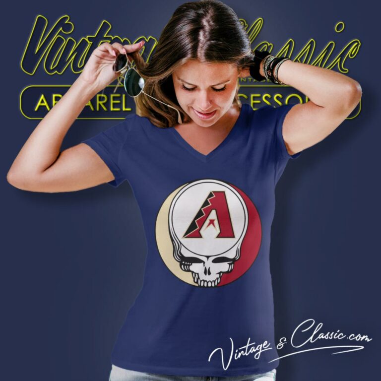 Arizona Diamondbacks Grateful Dead Steal Your Face V Neck TShirt Arizona Diamondbacks Grateful Dead Steal Your Face V Neck TShirt