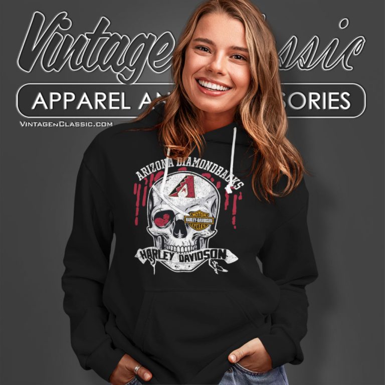 Arizona Diamondbacks Harley Davidson Skull Hoodie Arizona Diamondbacks Harley Davidson Skull Hoodie